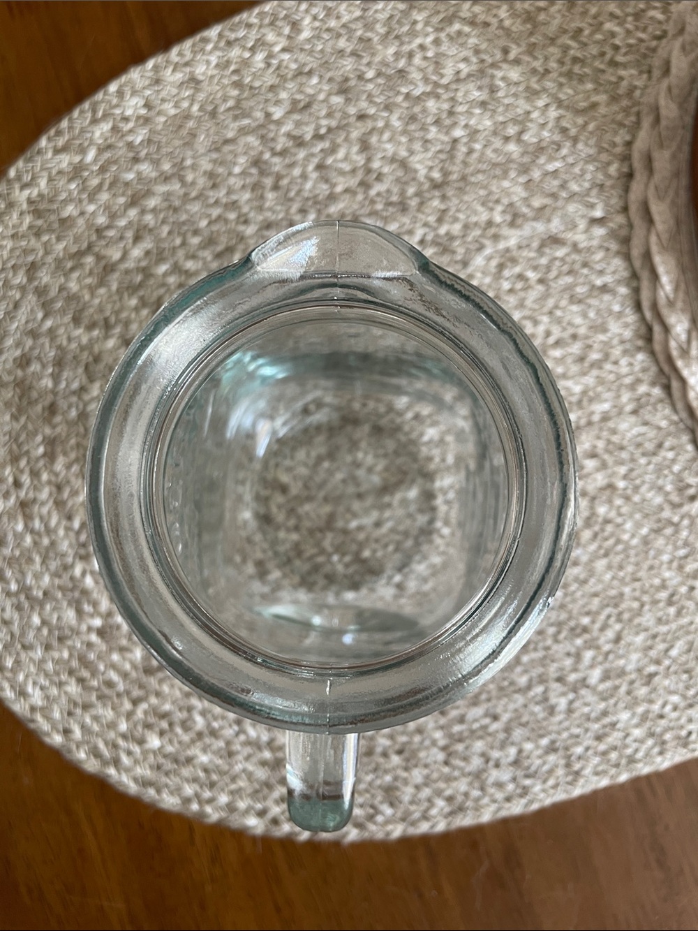 Mason Clear Glass Embossed Pitcher with Handle - Picture 3 of 3